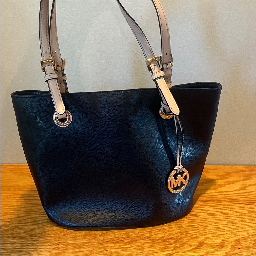 Michael Kors Black and Beige Tote Bag
